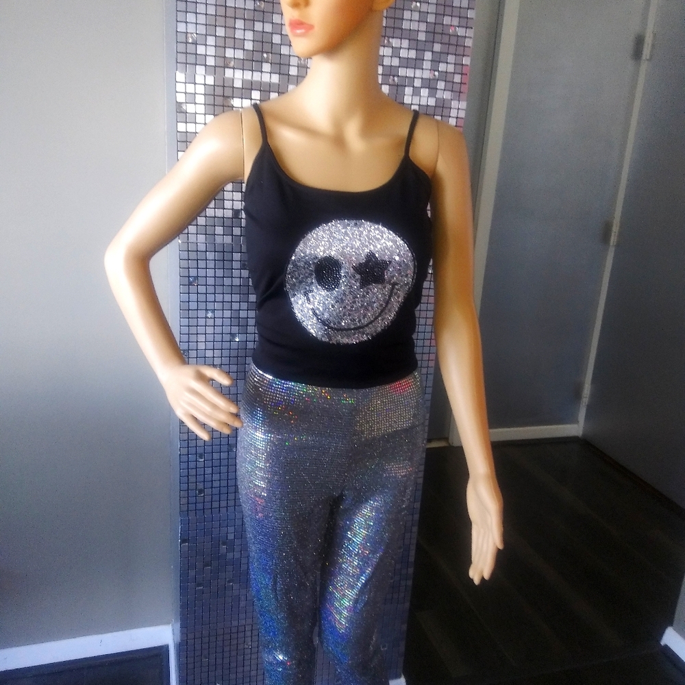 Sequin Iridescent Silver leggings